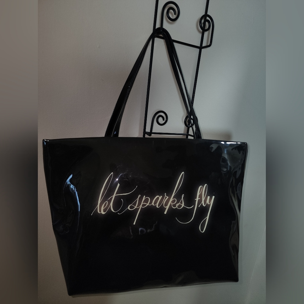 Kate Spade New York "Let Sparkles Fly" Black Fireworks Large Tote Purse - Picture 7 of 10